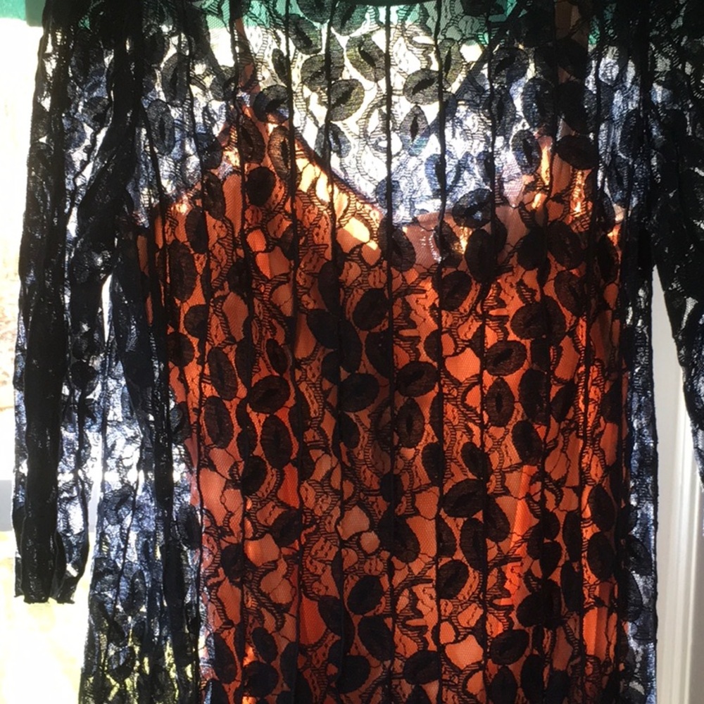Dark Navy Blue Lacy Gown- EUC- Wedding or Maxi